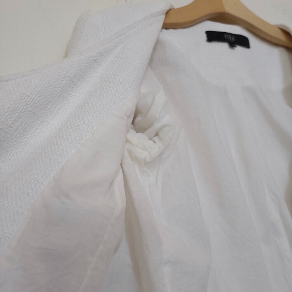 TIBI NY 100% Cotton Cropped Asymmetrical Knit Moto Jacket White 6 Quirt Luxury - Picture 14 of 16